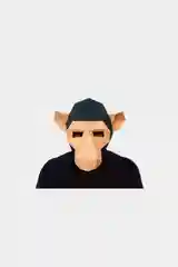 Черный papercaft модель-маска "MONKEY", набор для сборки из бумаги