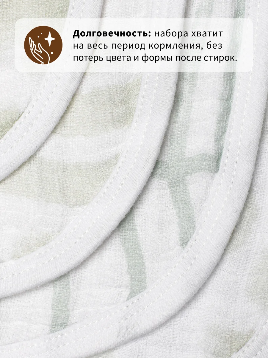 Нагрудники муслиновые Qwhimsy "Монохромная", 4 штуки