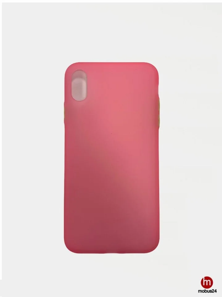 Розовый матовый силиконовый чехол для iPhone XS Max