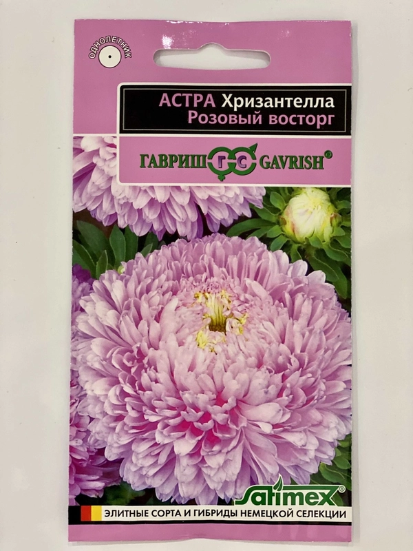 Астра Хризантелла "Розовый восторг", семена, цветы