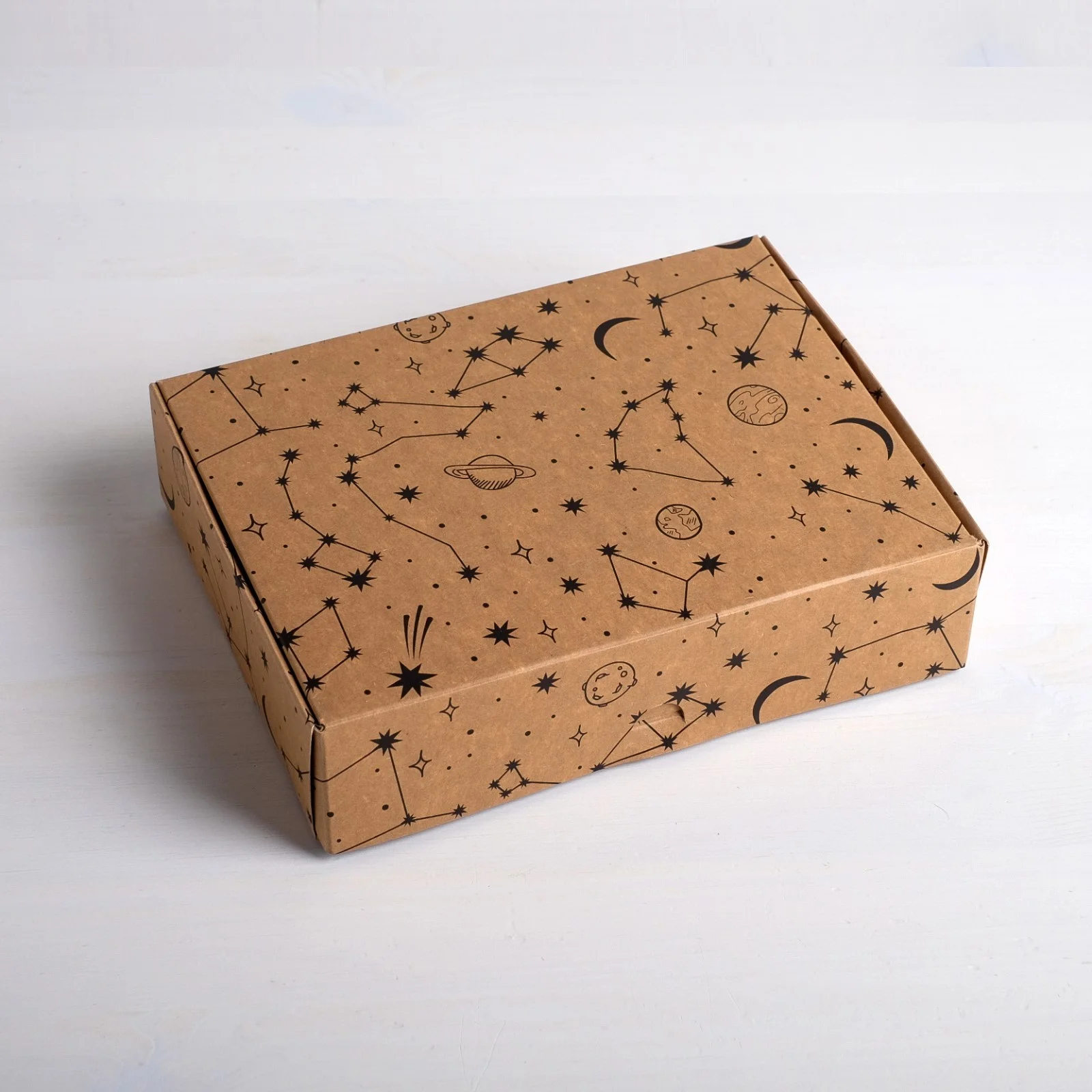 Коробка складная, крафтовая "Космос", 21 х 15 х 5 см