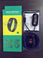 Синий фитнес-браслет Beat Tech Band M5, красный, черный, розовый, синий, Fit Pro