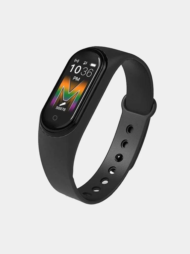 Черный фитнес-браслет Beat Tech Band M5, красный, черный, розовый, синий, Fit Pro