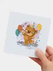 Открытка "Праздничный Мишка", 12 х 12 см, почтовая