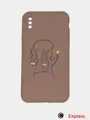 Коричневый матовый чехол с принтом iPhone 6s / 7 / 8 / se2 / 7/8plus / x / xr / 11 / 11pro/11 pro max