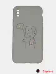 Серый меланж матовый чехол с принтом iPhone 6s / 7 / 8 / se2 / 7/8plus / x / xr / 11 / 11pro/11 pro max