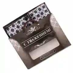 Темно-синий подарочный набор мужской галстук и платок, разные варианты