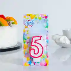 Свеча - цифра с цветным ободком от 0 - 9