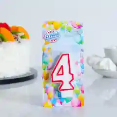 Свеча - цифра с цветным ободком от 0 - 9
