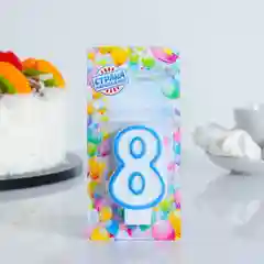 Свеча - цифра с цветным ободком от 0 - 9