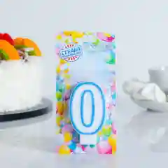 Свеча - цифра с цветным ободком от 0 - 9