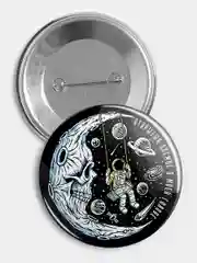 Белый значок "Мой космос", 56 мм
