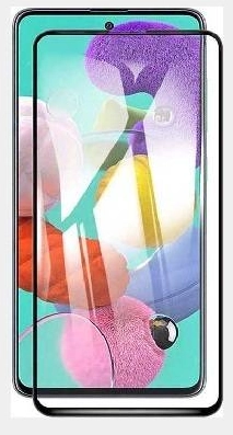 Защитное стекло 10D для Samsung A71, black