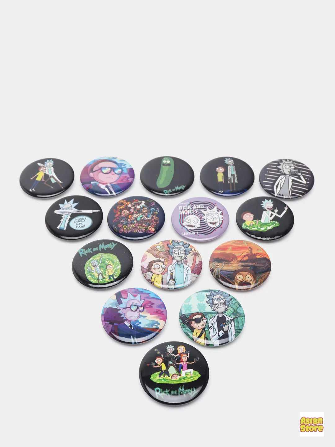 Синий значки Rick&Morty круглые, 20 видов