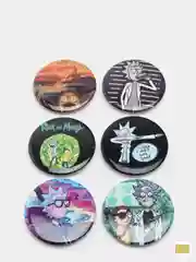 Синий значки Rick&Morty круглые, 20 видов