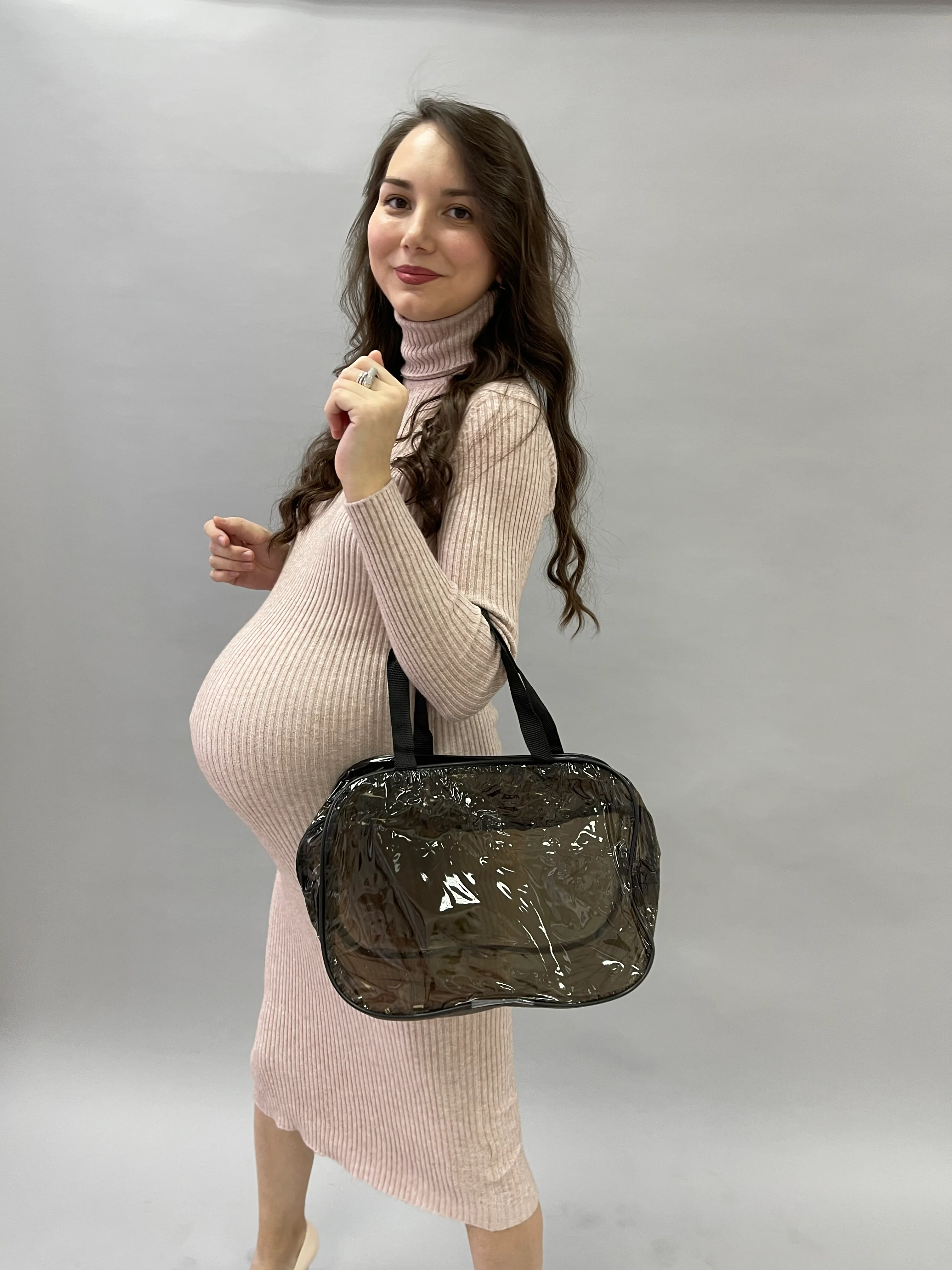 Сумка в роддом средняя 32*23*17, черная тонированная
