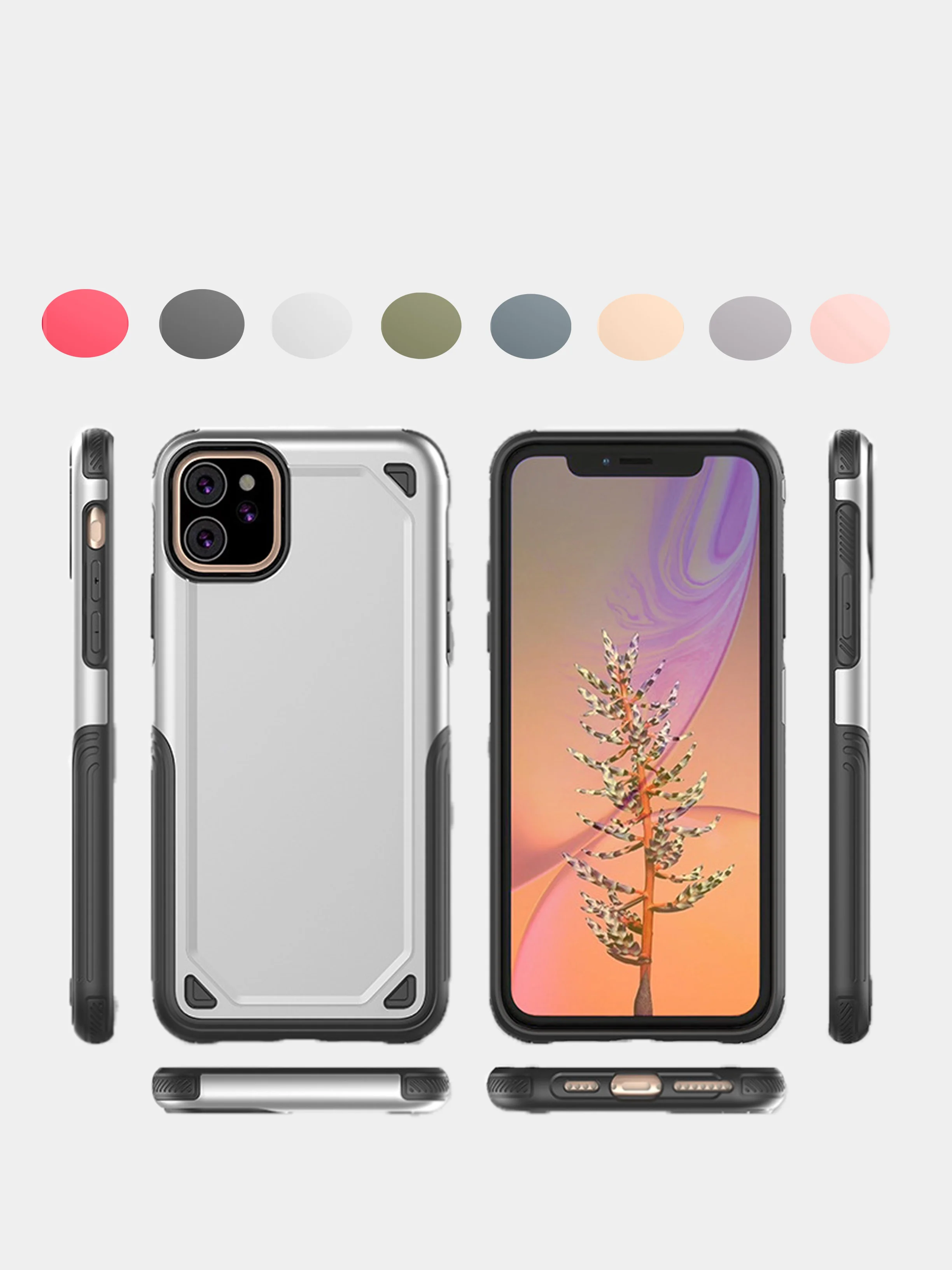 Карамельный мощный прорезиненный чехол для iPhone 11, 8 разных цветов
