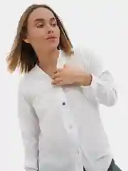 Белый рубашка классическая с длинным рукавом