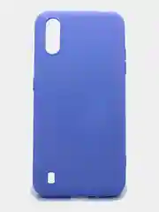 Небесно-голубой чехол силиконовый с микрофиброй внутри для Samsung (самсунг) Galaxy A01