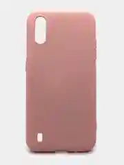 Бежевый чехол силиконовый с микрофиброй внутри для Samsung (самсунг) Galaxy A01