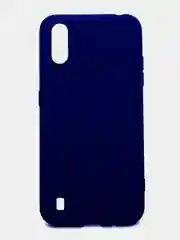 Темно-синий чехол силиконовый с микрофиброй внутри для Samsung (самсунг) Galaxy A01