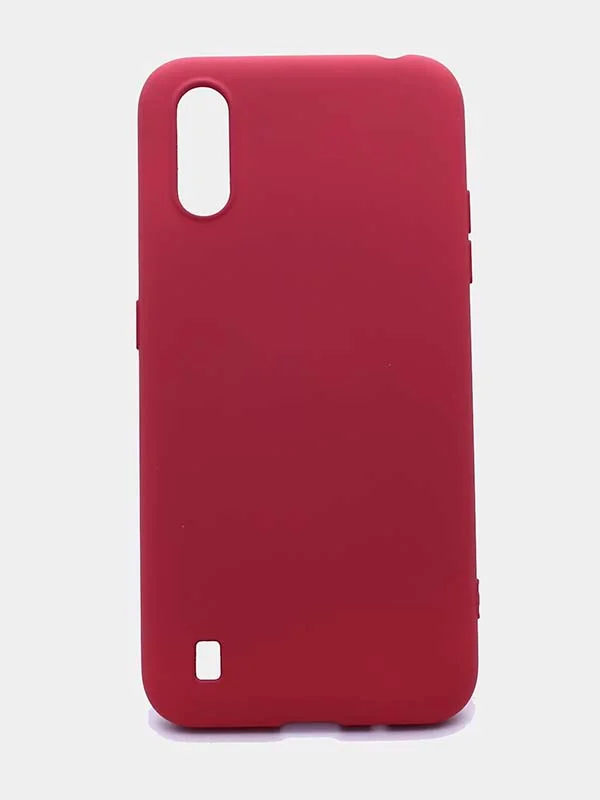 Коралловый чехол силиконовый с микрофиброй внутри для Samsung (самсунг) Galaxy A01