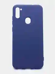 Синий меланж чехол силиконовый с микрофиброй внутри и защитой камеры для Samsung (самсунг) Galaxy A11