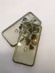Золотой силиконовый чехол iPhone 7, iPhone 8, в золотой окантовке, сердце, бабочки, в серебре