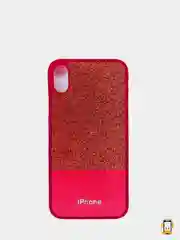 Красный чехол для Apple iPhone XS, XS Max силиконовый с блестящими вставками