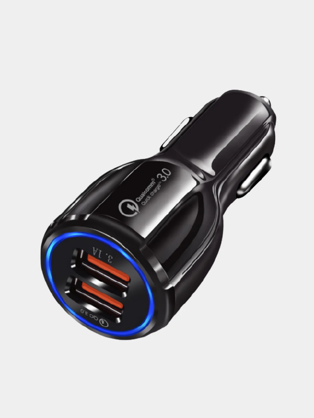 Белый адаптер питания автомобильный USB, 5V (автомобильное зарядное устройство от прикуривателя)
