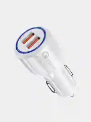 Белый адаптер питания автомобильный USB, 5V (автомобильное зарядное устройство от прикуривателя)