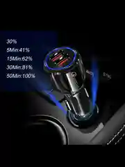 Белый адаптер питания автомобильный USB, 5V (автомобильное зарядное устройство от прикуривателя)