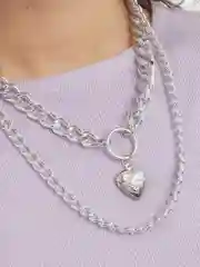 Серебряный цепочка с кулоном "Сердце"