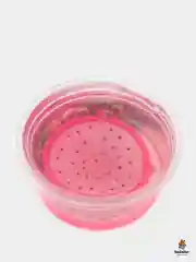Розовый прозрачный слайм с фруктами