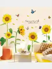 Наклейка интерьерная на стену "Подсолнухи"