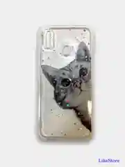 Серебряный чехол для Honor Y8P, прозрачный с принтом