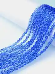 Синий бусины биконусы для рукоделия, стеклянные, граненые