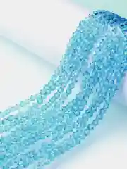 Ледяной бусины биконусы для рукоделия, стеклянные, граненые