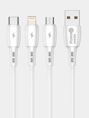 Кабель FUMIKO CA02 Lightning/Micro-USB/Type-C, 3A, 1 м
