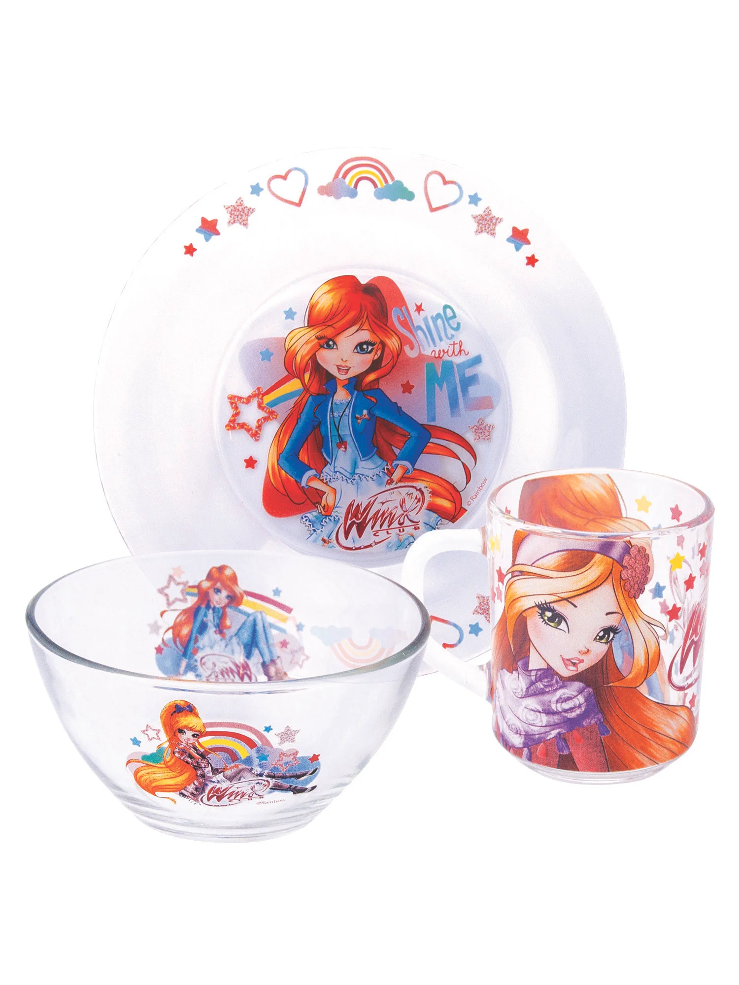 Набор "Winx Club" Звезды, (3 предмета, подарочная упаковка), стекло