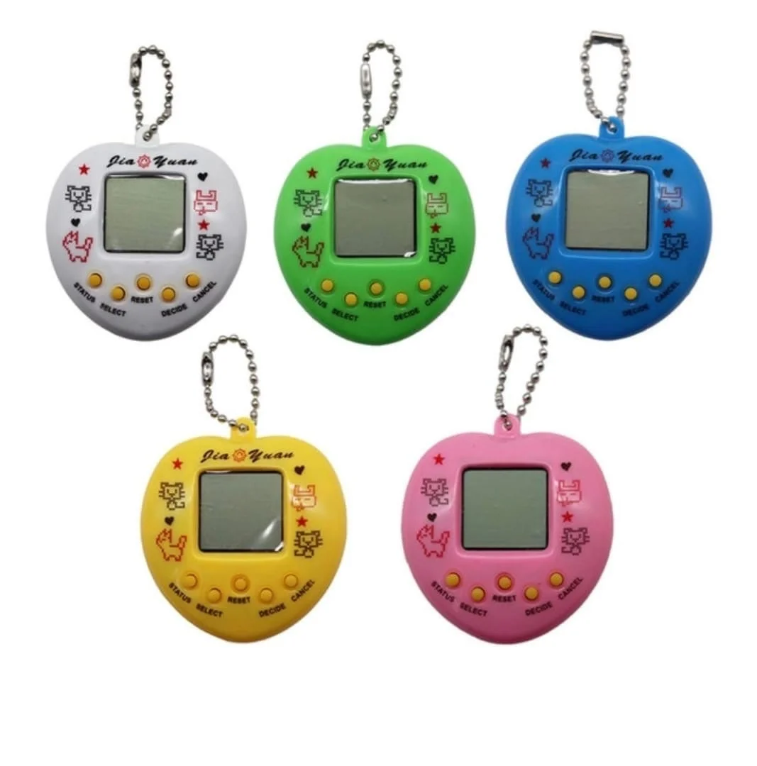 Белый виртуальный электронный питомец игрушка Тамагочи / Tamagotchi / разные цвета. (сердечко)