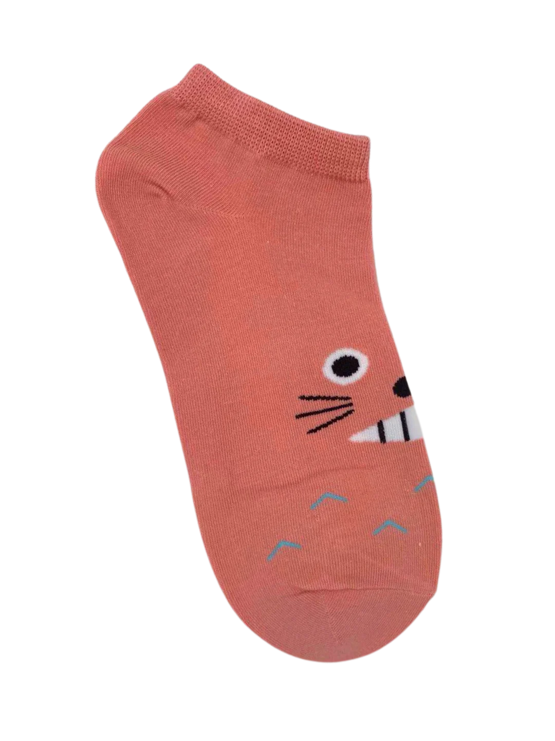 Коралловый меланж носки с принтом "Кошки", Twoe, 37-41 размер