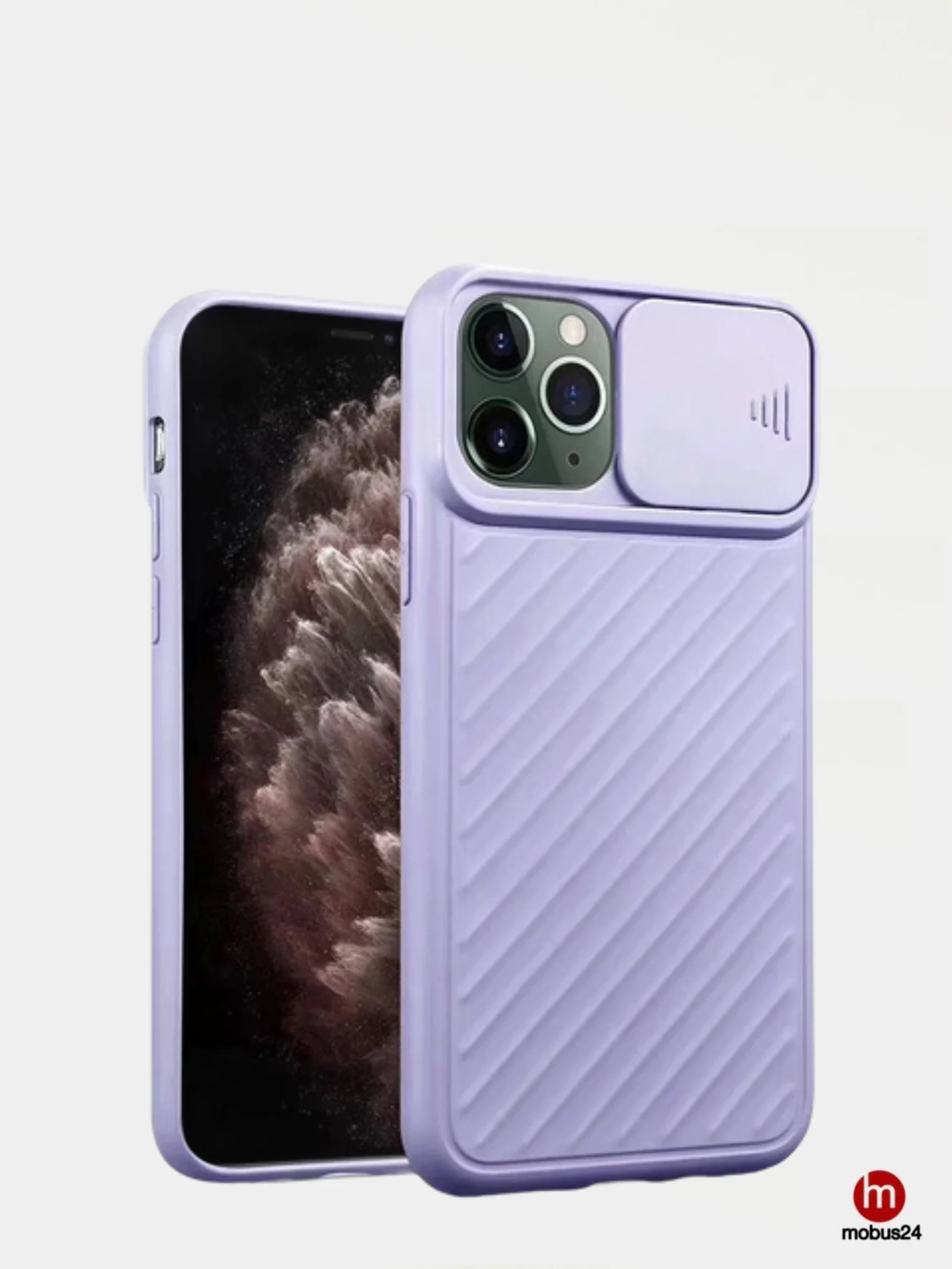 Лавандовый матовый, чехол с защитой камеры iPhone 12, 12 Pro, 6.1