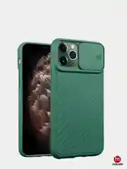 Зеленый матовый, чехол с защитой камеры iPhone 12, 12 Pro, 6.1