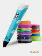 Голубой 3d PEN-2. 3Д ручка второго поколения + стержни PLA для пробы (3DPEN-2 / 3D / 3Д ручка)