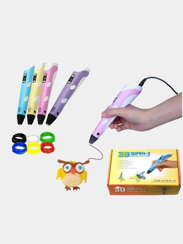 Голубой 3d PEN-2. 3Д ручка второго поколения + стержни PLA для пробы (3DPEN-2 / 3D / 3Д ручка)