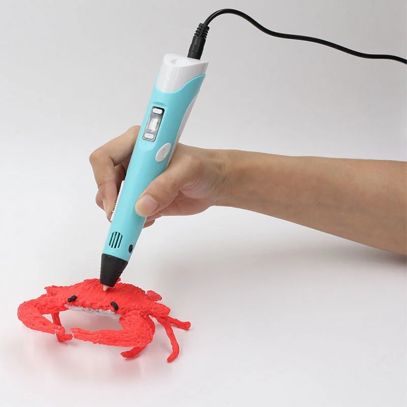 Голубой 3d PEN-2. 3Д ручка второго поколения + стержни PLA для пробы (3DPEN-2 / 3D / 3Д ручка)
