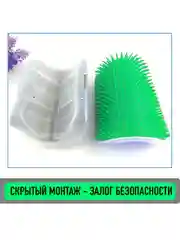 Серый меланж массажная щетка- чесалка для животных, кошек и собак, угловая / расчесывание и вычесывание