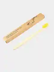 Желтый бамбуковая зубная щетка и держатель для зубных щеток