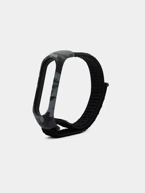 Черный нейлоновый ремешок для Xiaomi Mi Band 3 / 4 / 5 / 6